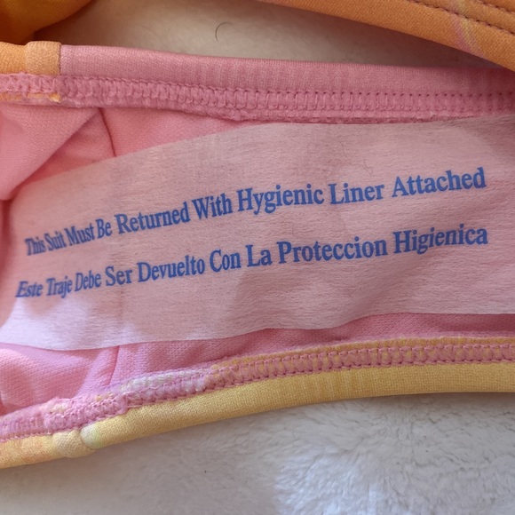 New Women  High Leg Cheeky Bikini Bottom - Wild Fable Pink/Orange/Yellow Tie-Dye - Picture 4 of 9